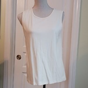 LL Bean Sleeveless Off White Top Size L-Reg